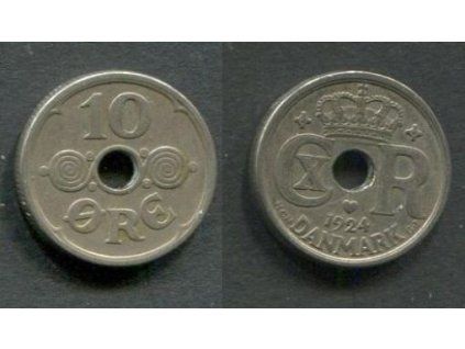 DÁNSKO. 10 öre 1924. KM-822.1