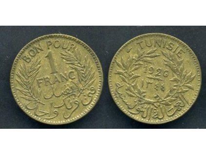 TUNIS. 1 franc 1926. KM-247