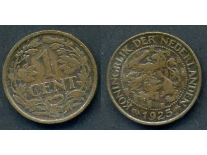NIZOZEMÍ. 1 cent 1925.