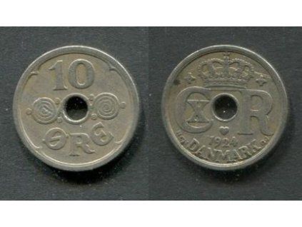 DÁNSKO. 10 öre 1924. KM-822.1