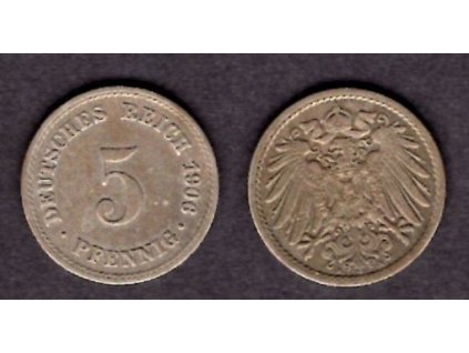 NĚMECKO. 5 Pfennig 1906/A.