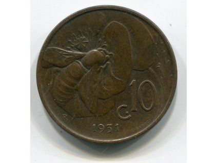 ITÁLIE. 10 centesimi 1931. KM-60