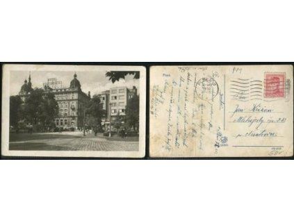 PLZEŇ. Pohled na Hotel Continental. 1950.