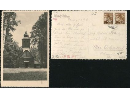 ROŽNOV POD RADHOŠTĚM. Valašský kostelíček. 1942.