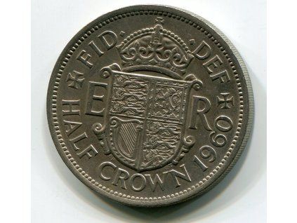 VELKÁ BRITÁNIE. 1/2 crown 1960.