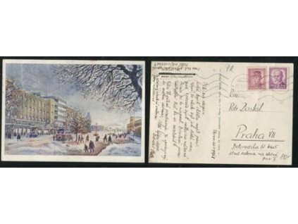 PŘEROV. Třída před nádražím. Ant. Kubát 1942.