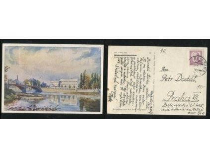 PŘEROV. Pravý břeh Bečvy. Ant. Kubát. 1943.