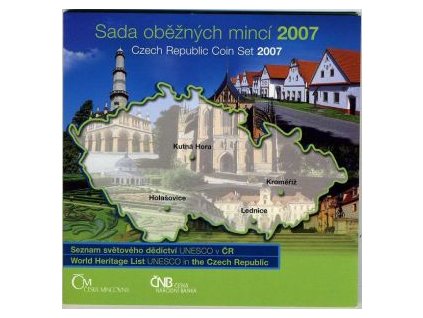 ČESKO. Sada oběžných mincí 2007. UNESCO - II. b.k.