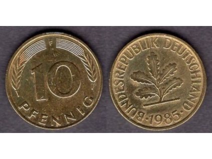 NĚMECKO. 10 pfennig 1985/F.