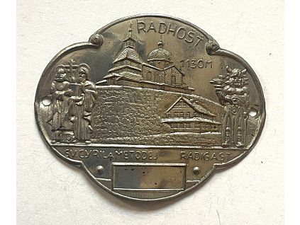 RADHOŠŤ. Sv. Cyril a Metoděj. Radigast. Štítek na hůl.