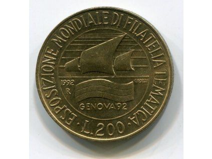 ITÁLIE. 200 lire 1992. KM-151