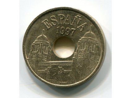 ŠPANĚLSKO. 25 pesetas 1997. KM-983