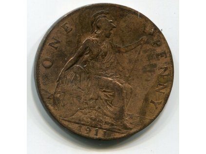VELKÁ BRITÁNIE. 1 penny 1911. KM-810