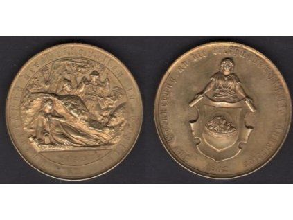 TEPLICE / Teplitz. Entdeckung der Heilquellen in Teplitz. 762 - 1862.