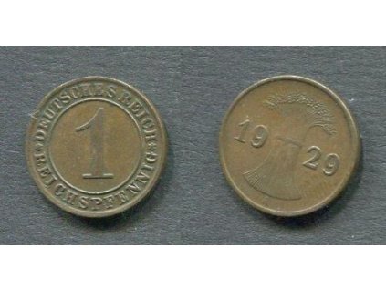 NĚMECKO. 1 Reichspfennig 1929/A.