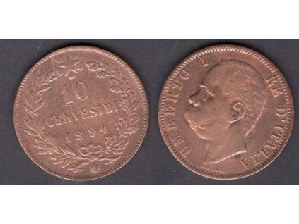 ITÁLIE. 10 centesimi 1894/BI
