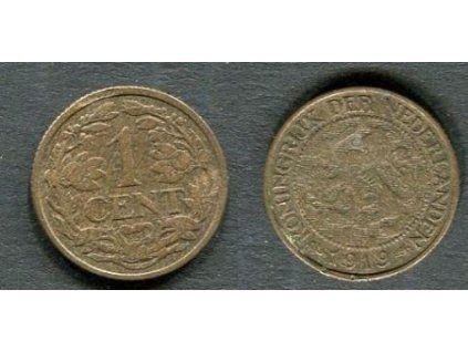 NIZOZEMÍ. 1 cent 1919
