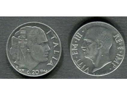 ITÁLIE. 20 centesimi 1942.