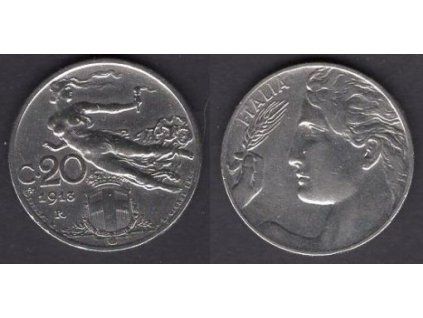 ITÁLIE. 20 centesimi 1913.