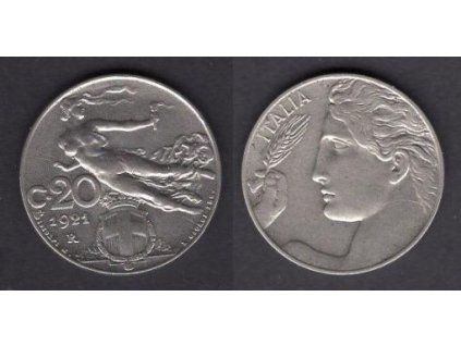 ITÁLIE. 20 centesimi 1921.
