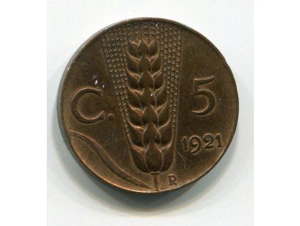 ITÁLIE. 5 centesimi 1921.
