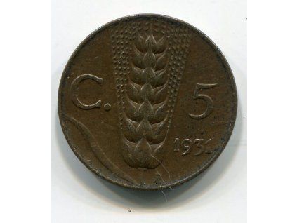 ITÁLIE. 5 centesimi 1931.