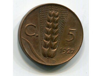 ITÁLIE. 5 centesimi 1927.