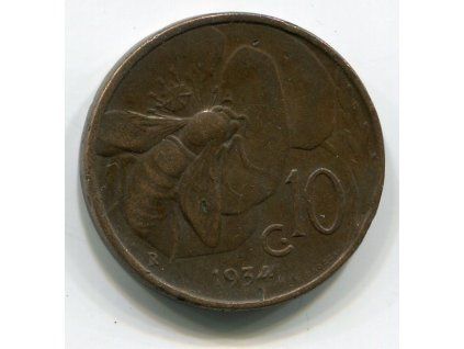 ITÁLIE. 10 centesimi 1934.