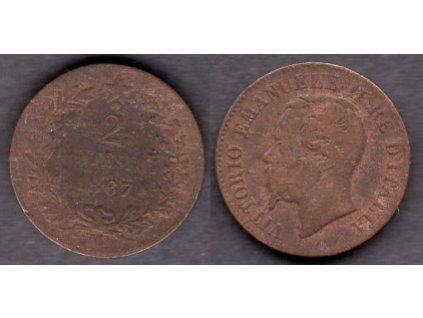 ITÁLIE. 2 centesimi 1867/M.