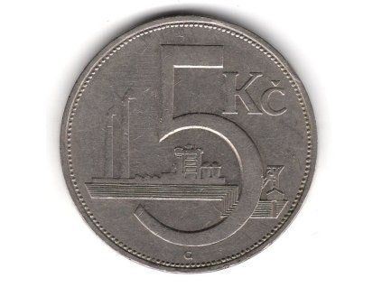 ČESKOSLOVENSKO. 5 korun 1938.