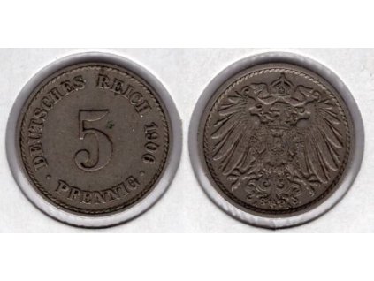 NĚMECKO. 5 Pfennig 1906/A.