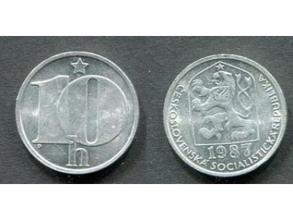 ČESKOSLOVENSKO. 10 haléřů 1987.