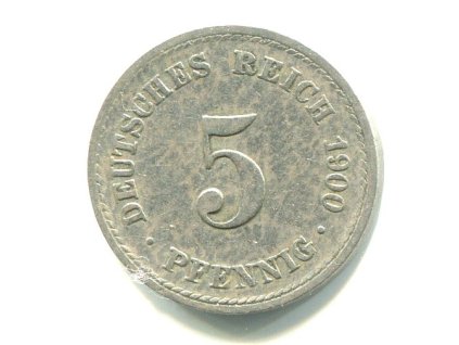NĚMECKO. 5 Pfennig 1900/A.