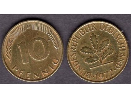NĚMECKO. 10 pfennig 1972/D.