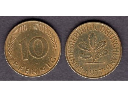 NĚMECKO. 10 pfennig 1977/J.