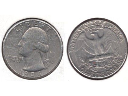 USA. 1/4 dollar 1986/D.