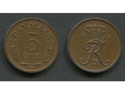 DÁNSKO. 5 öre 1964. KM-848.1