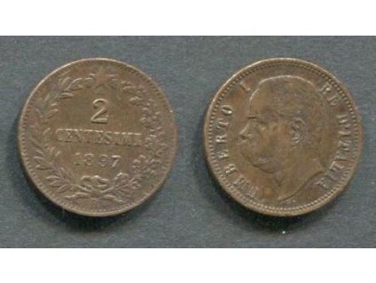 ITÁLIE. 2 centesimi 1897.