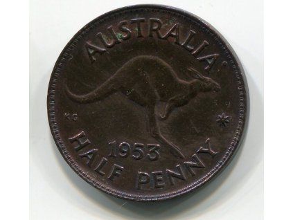 AUSTRÁLIE. 1/2 penny 1953.