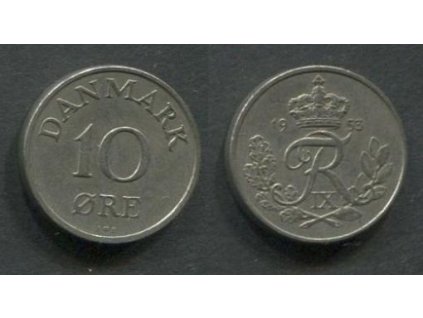DÁNSKO. 10 öre 1953. KM-841.1