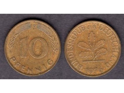 NĚMECKO. 10 pfennig 1976/G.
