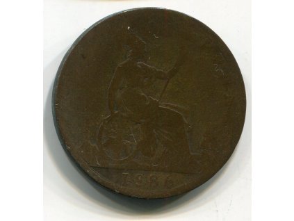 VELKÁ BRITÁNIE. 1 penny 1886.