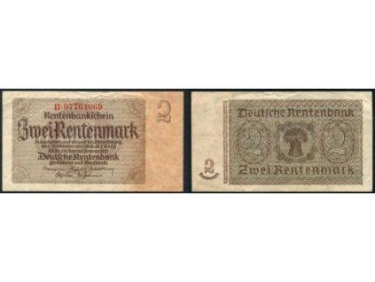 NĚMECKO. 2 Rentenmark. Ro. 167c. 30. 1.1937. Série B.