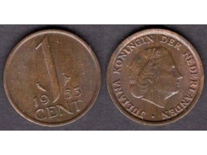 NIZOZEMÍ. 1 cent 1953. KM-180