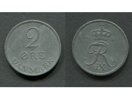 DÁNSKO. 2 öre 1962. KM-840.2