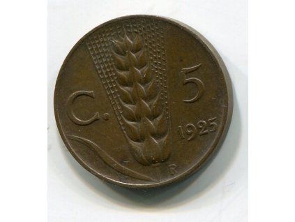ITÁLIE. 5 centesimi 1925.