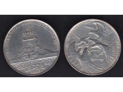 SACHSEN. Medaille Sachsen Völkerschlachtdenkmal bei Leipzig 1913. Deutscher Patriotenbund.