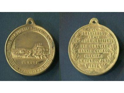 OLOMOUC. Zur Erinnerung an 25 jähr. Jubelfest des Olmützer Männer Gesang Vereines am 12. - 14. Juni 1886.