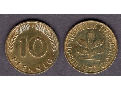 NĚMECKO. 10 pfennig 1972/F.