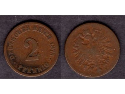 NĚMECKO. 2 Pfennig 1875/B.